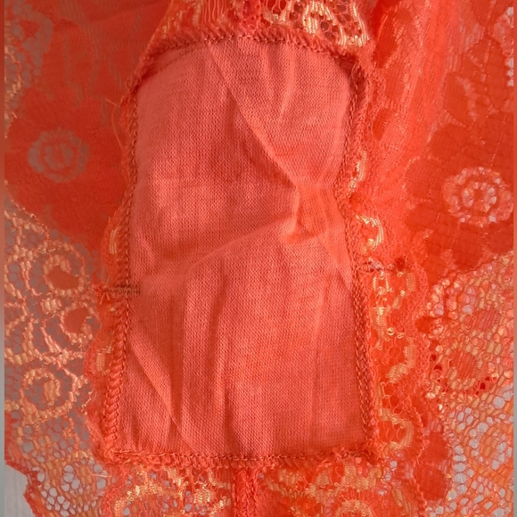 Mamia Orange Lace Panties with Floral Pattern and Scalloped Edges - Picture 5 of 5